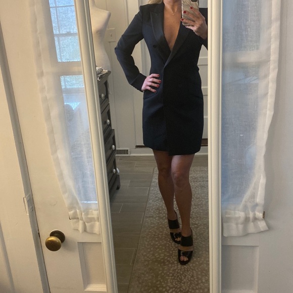 NWOT Reiss Sofia Black Tuxedo Blazer Mini Dress - Picture 6 of 9